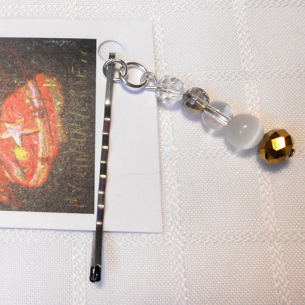 No 18. Beads on interchangeable rings for hairpins or elastic bands X3 -handmade
